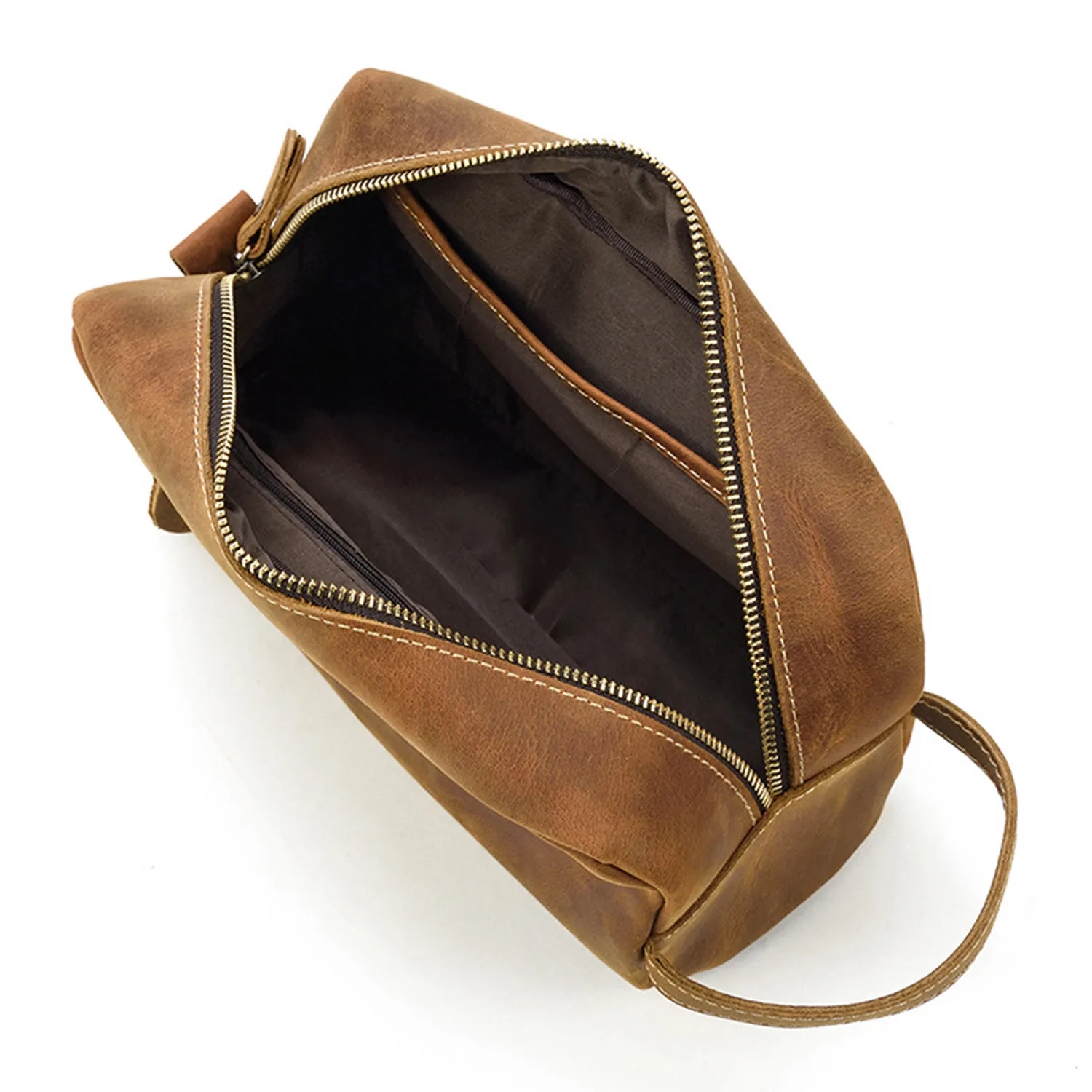 Toilet Genuine Leather Large Capacity Storage Bag 8