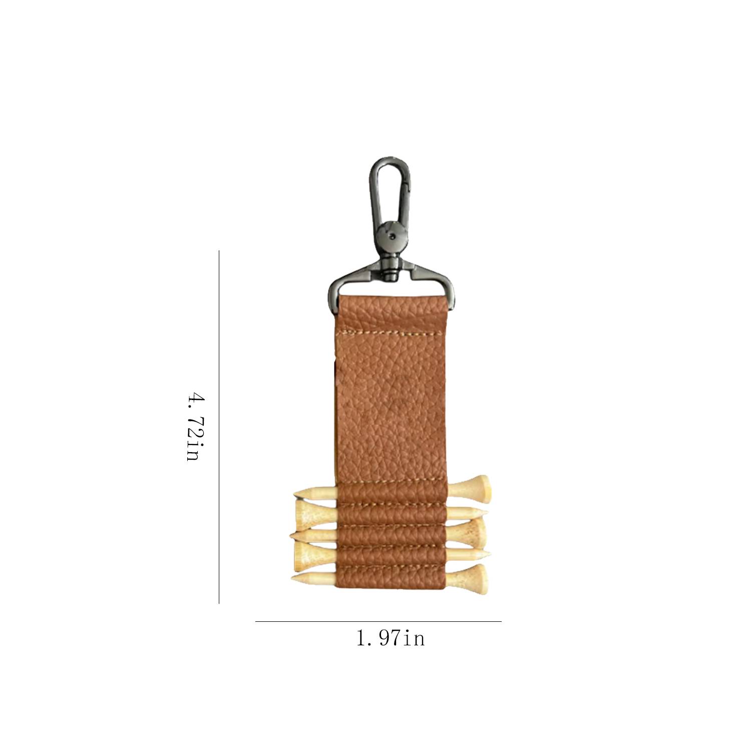 PU Leather Keychain Stud Storage Bag Mini Golf Tee Holder 6