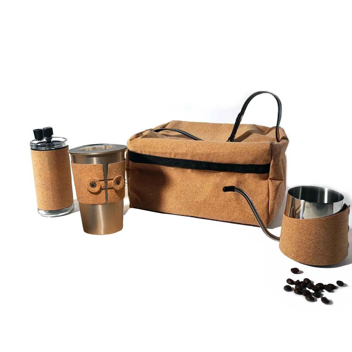 Cork Hand brewed coffee set with picnic bag/lunch bag 1