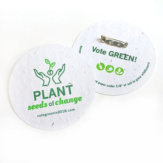 Double-Sided 3" Circle Seed Paper Button Badges 5