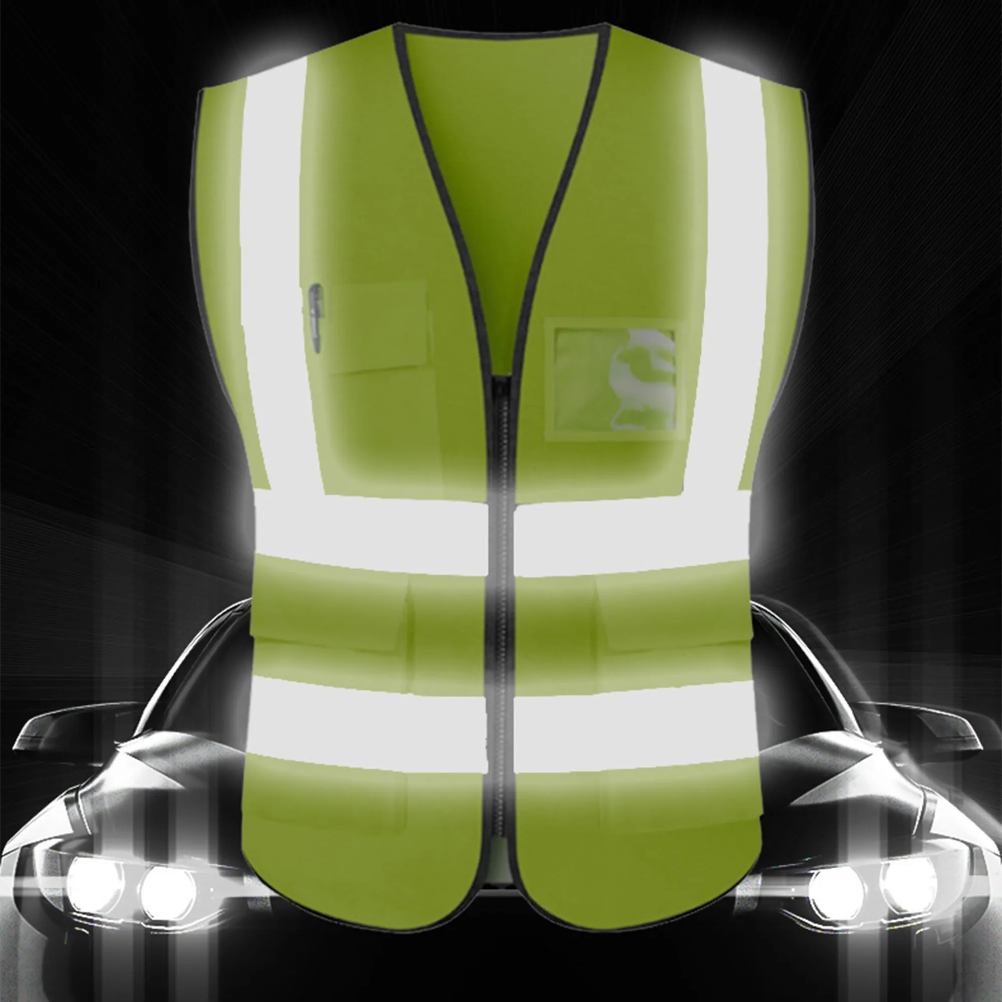 High Visibility Multi Pocket Reflective Vest For Outdoor 2