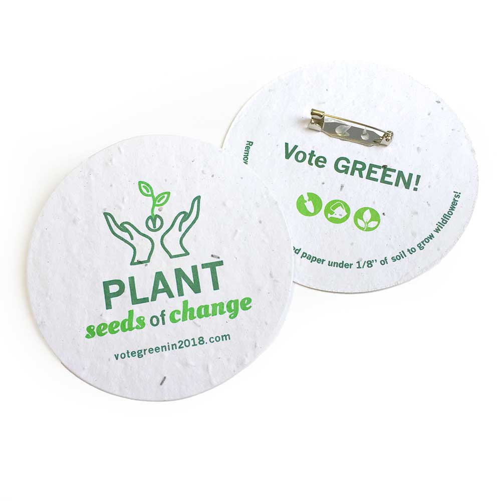 Double-Sided 3" Circle Seed Paper Button Badges 8