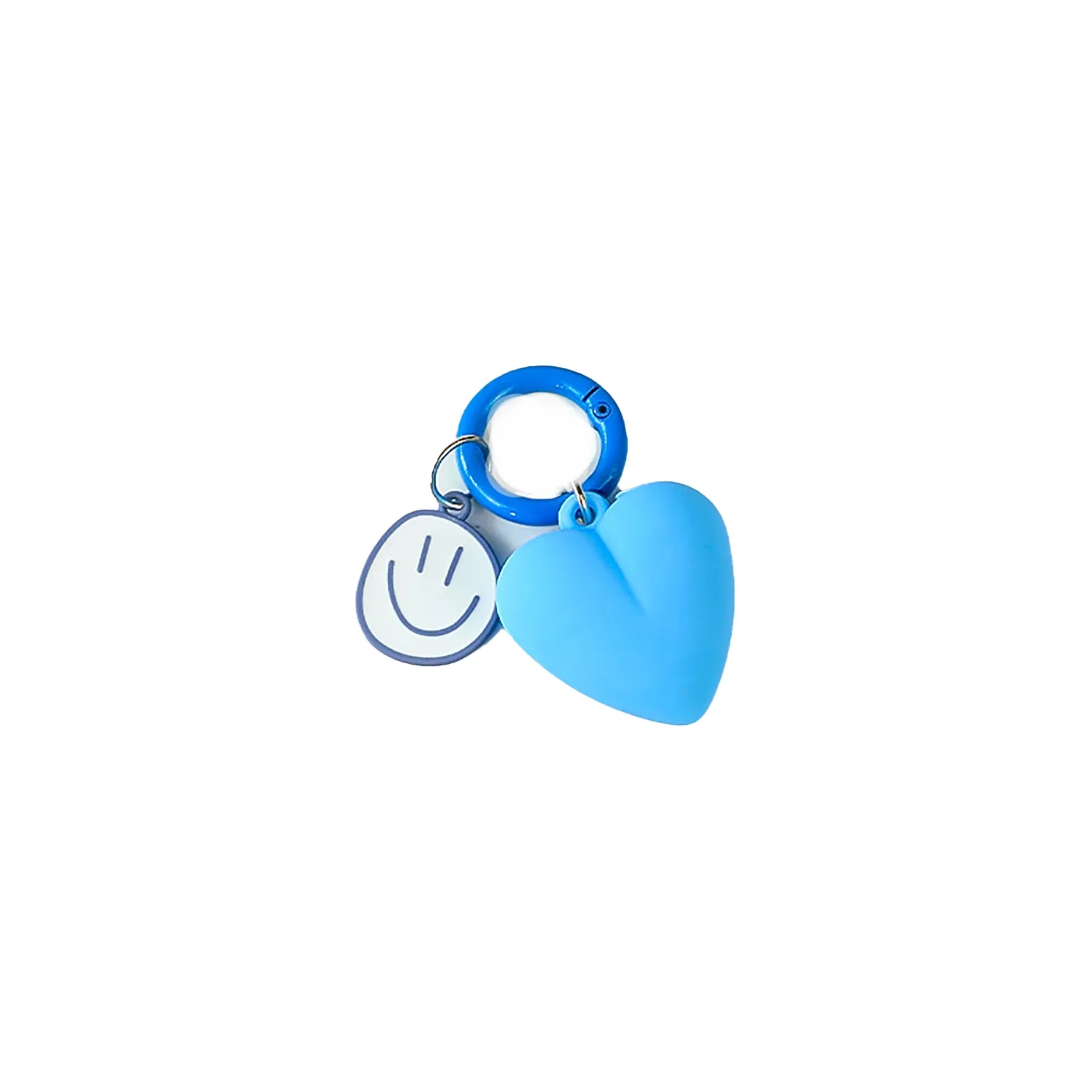 Acrylic Heart With Enamel Smiling Face Metal Keychains & Rings 2