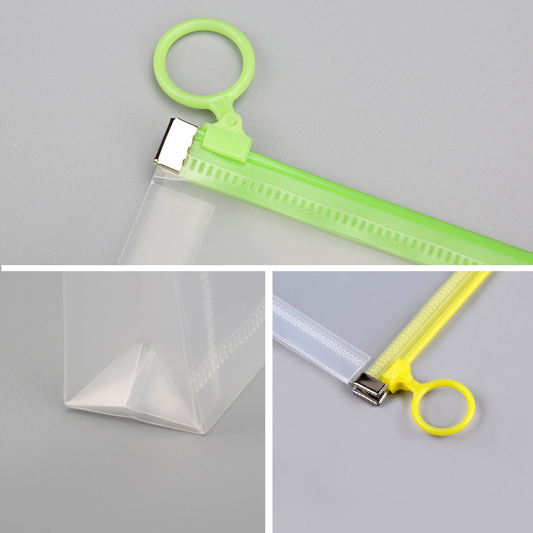 Clear Plastic Zip Envelopes File Document Paper Folder Case 4