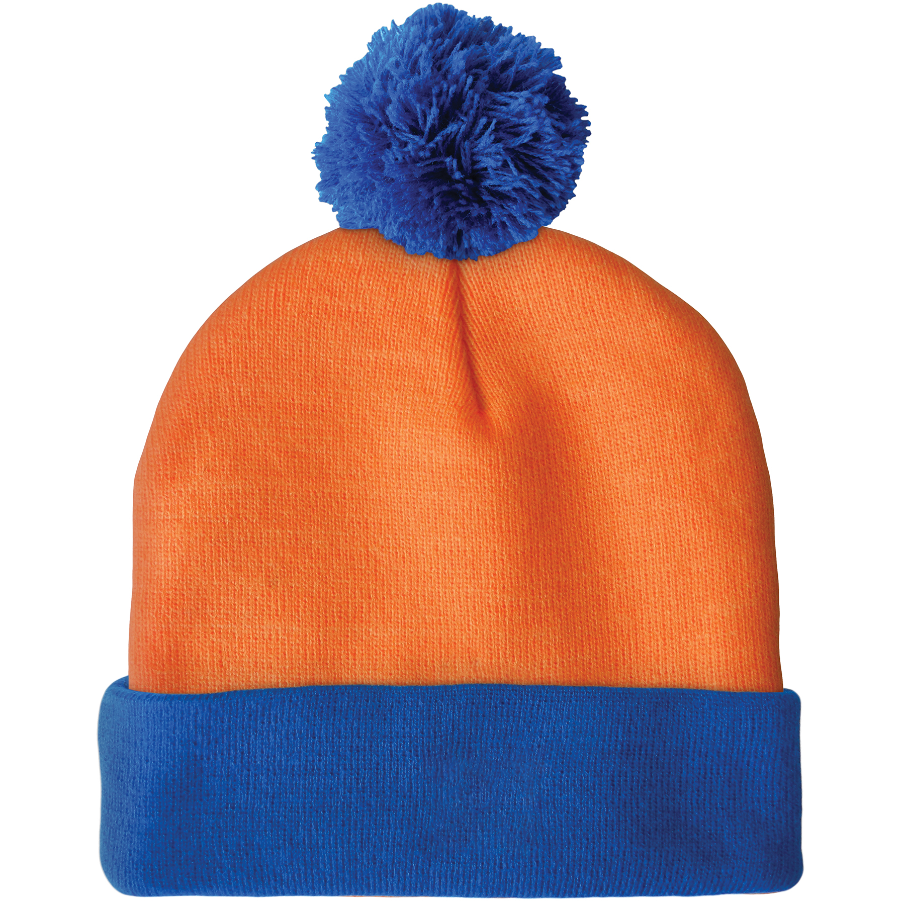Knit Beanie with Pom and Cuff (No Logo) 12