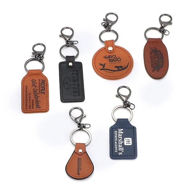 Oval shaped Leather Keyring 3