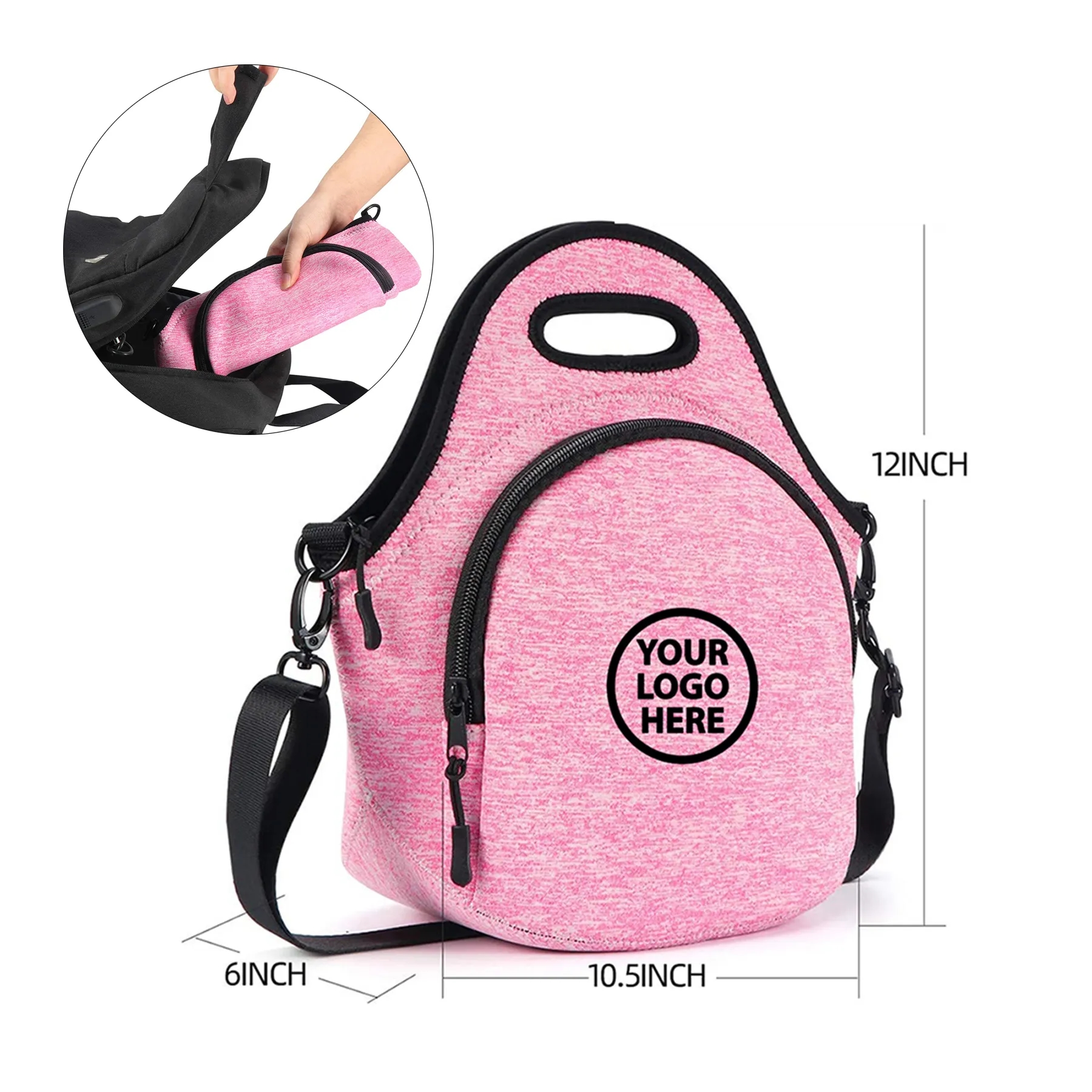 Shoulder Neoprene Lunch Tote Bag 2