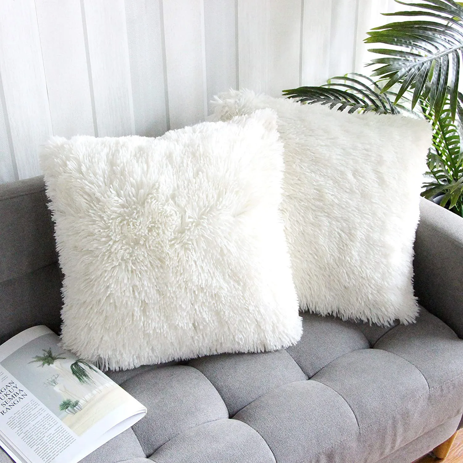 Luxury Series Super Soft Faux Fur Sofa Throw Pillow 6