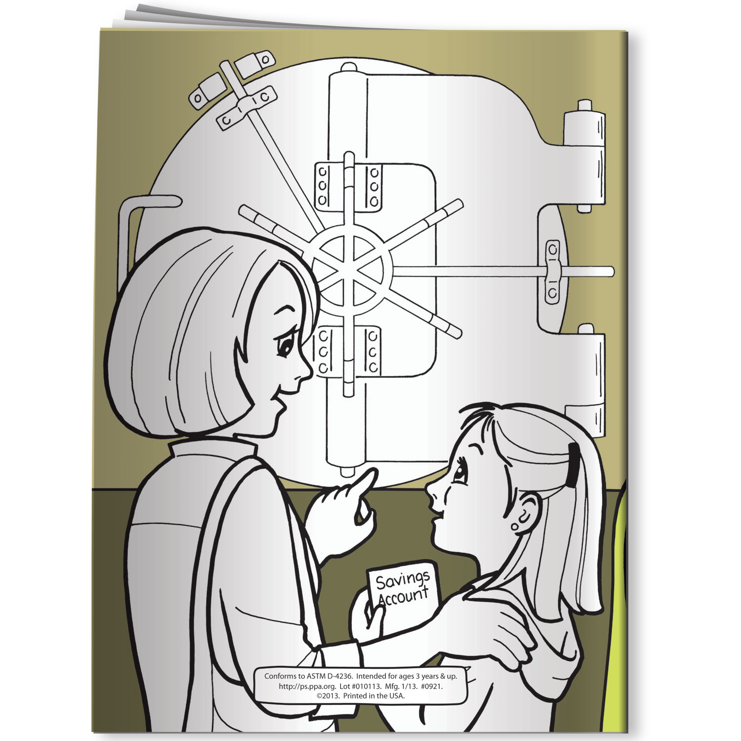 Combo Pack - CB1004 Coloring Book & 4-Pack of Crayons (Imprinted) in a Poly Bag 5