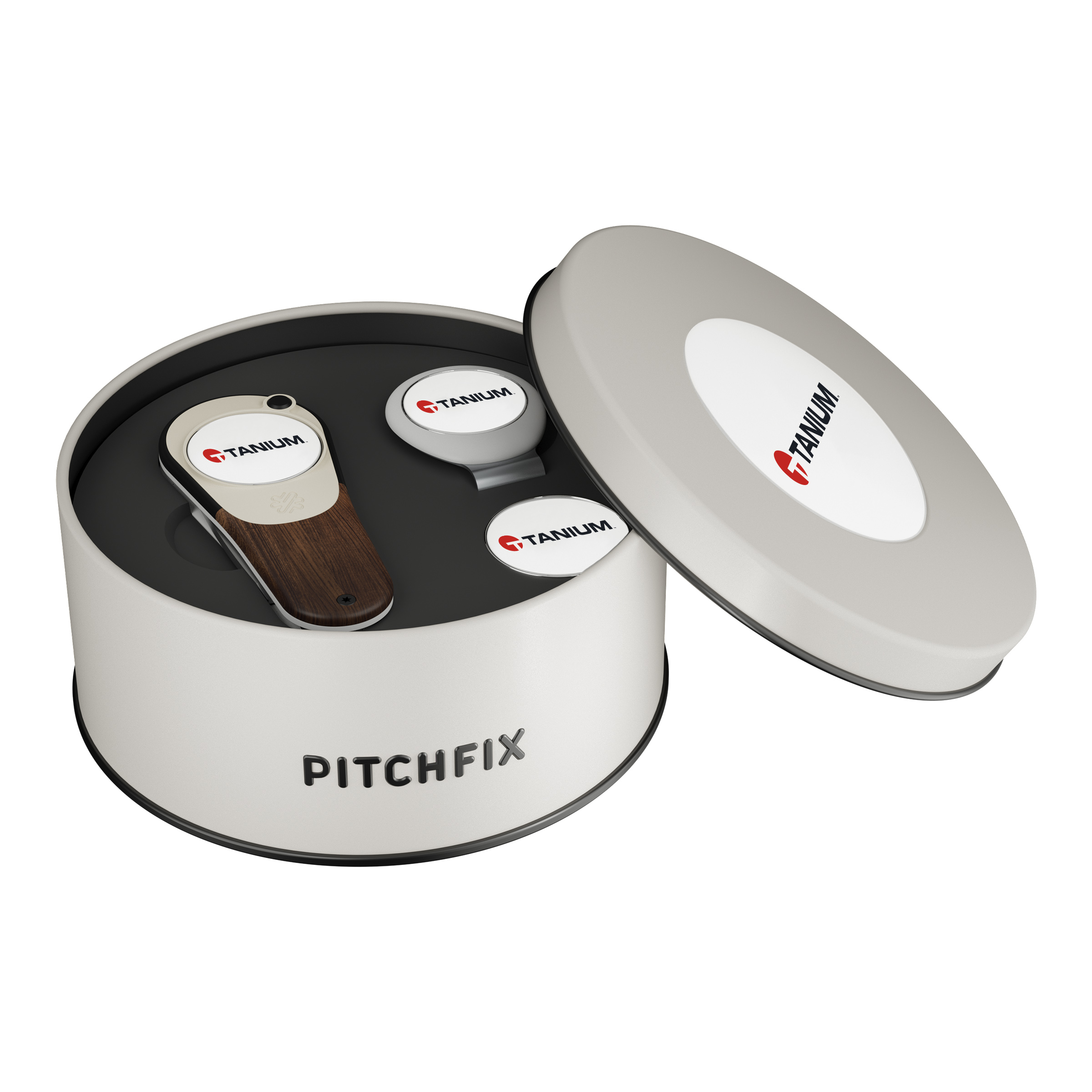 Pitchfix Woodie Golf Divot Tool Deluxe Gift Set w/ Hat Clip 3