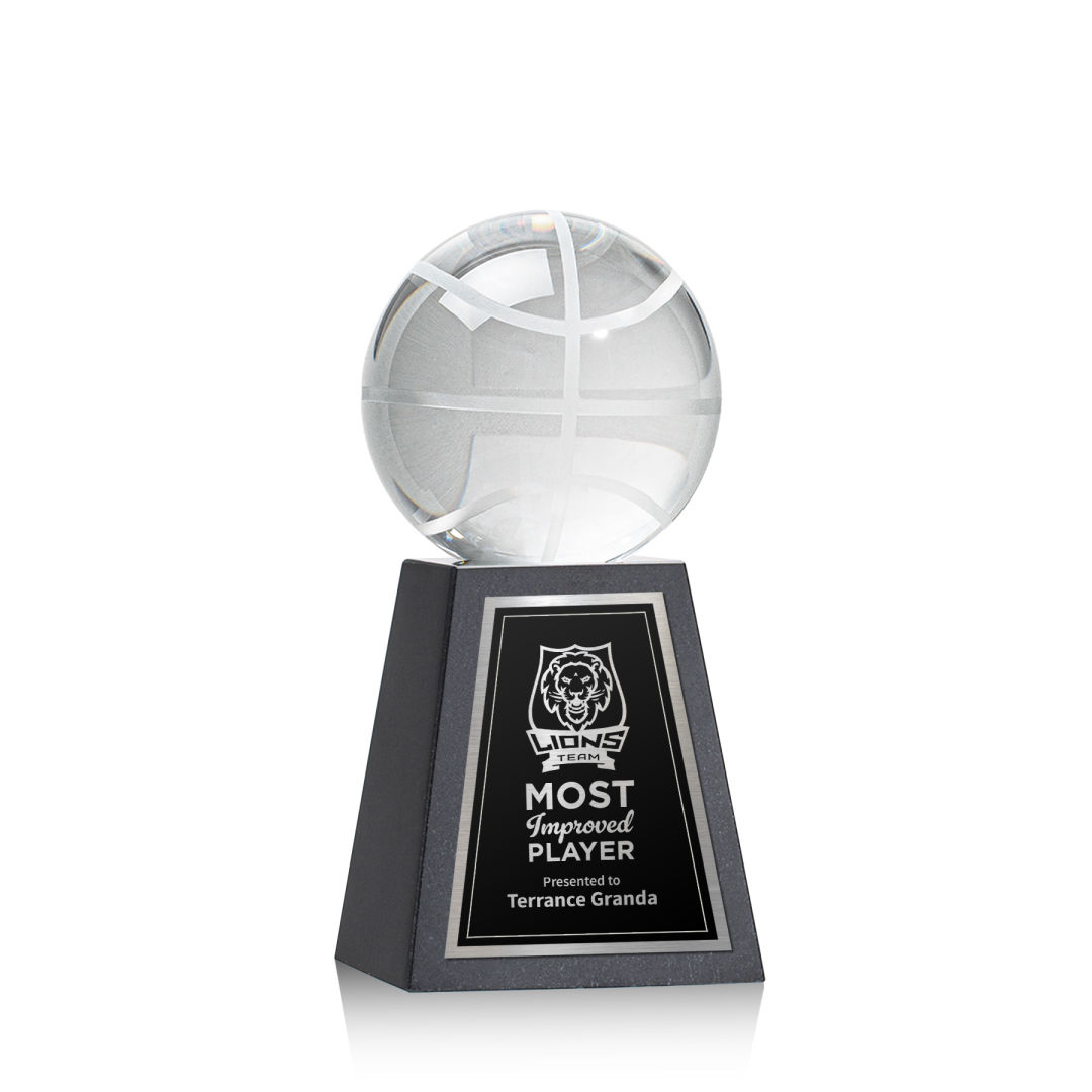 Basketball Award on Tall Marble Base 4
