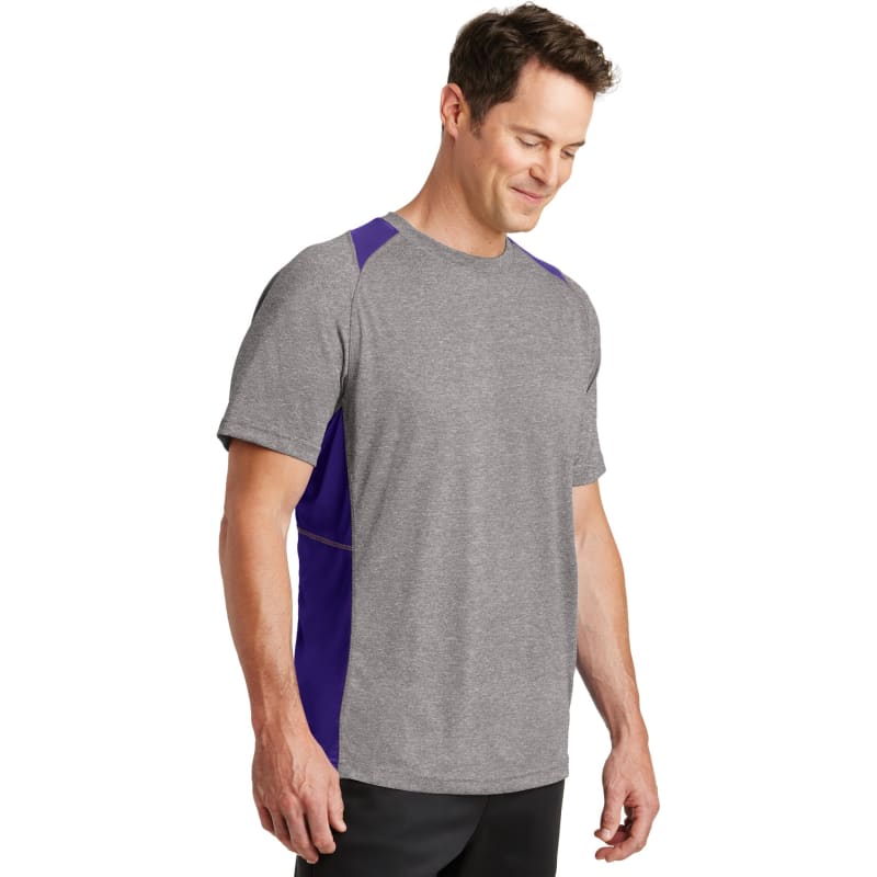Sport-Tek Heather Colorblock Contender Tee. 18