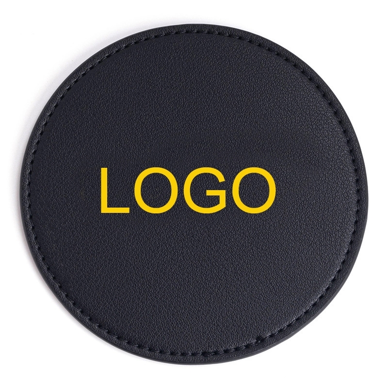 Vintage Round Leather Coaster 4