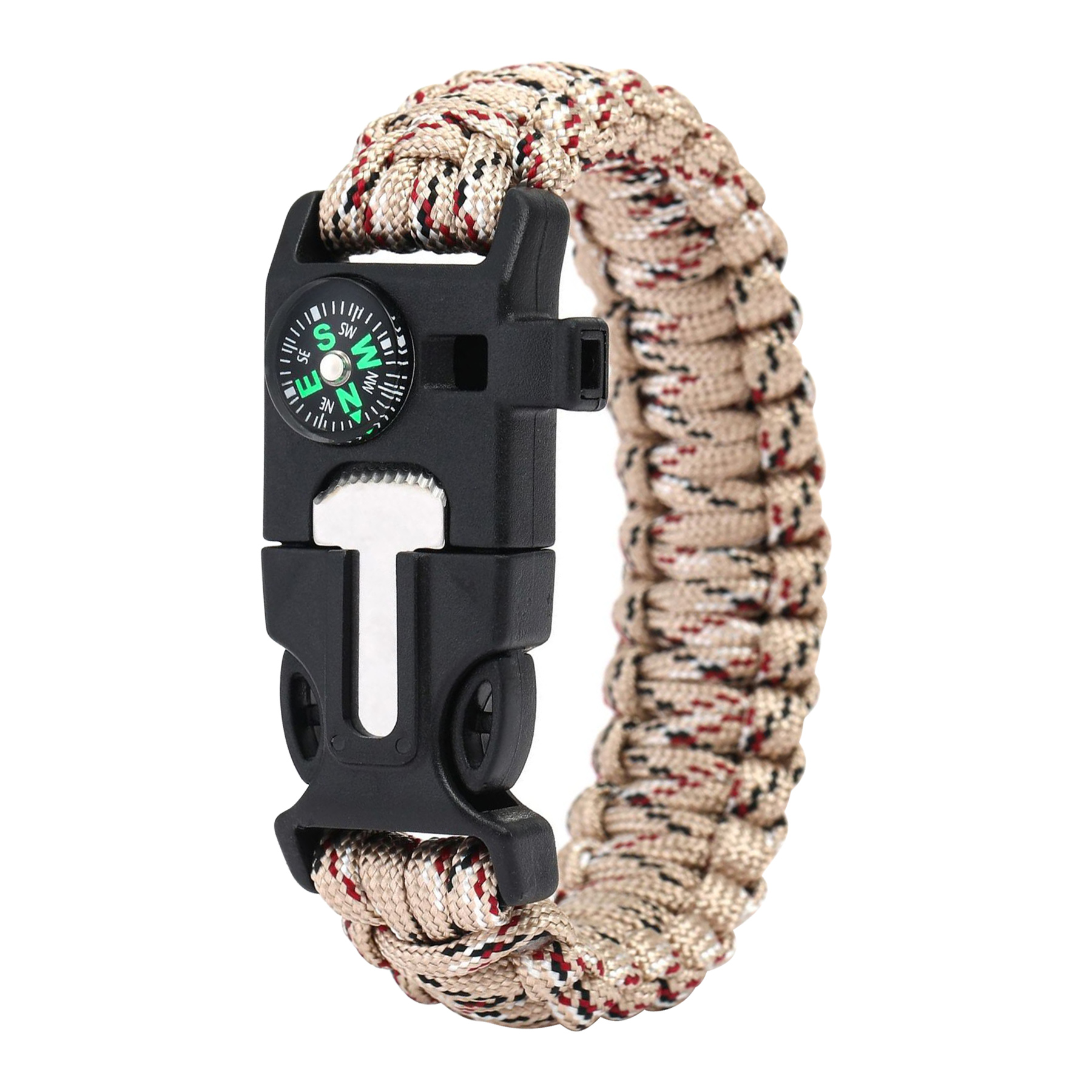 6-In-1 10'' Survival Polyester Paracord Bracelet 4