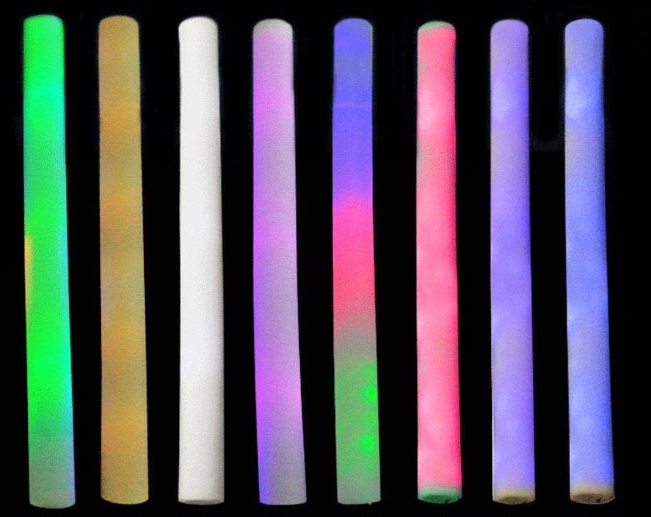 Colorful Shiny Sponge Sticks Luminous Baton LED Foam Stick 2