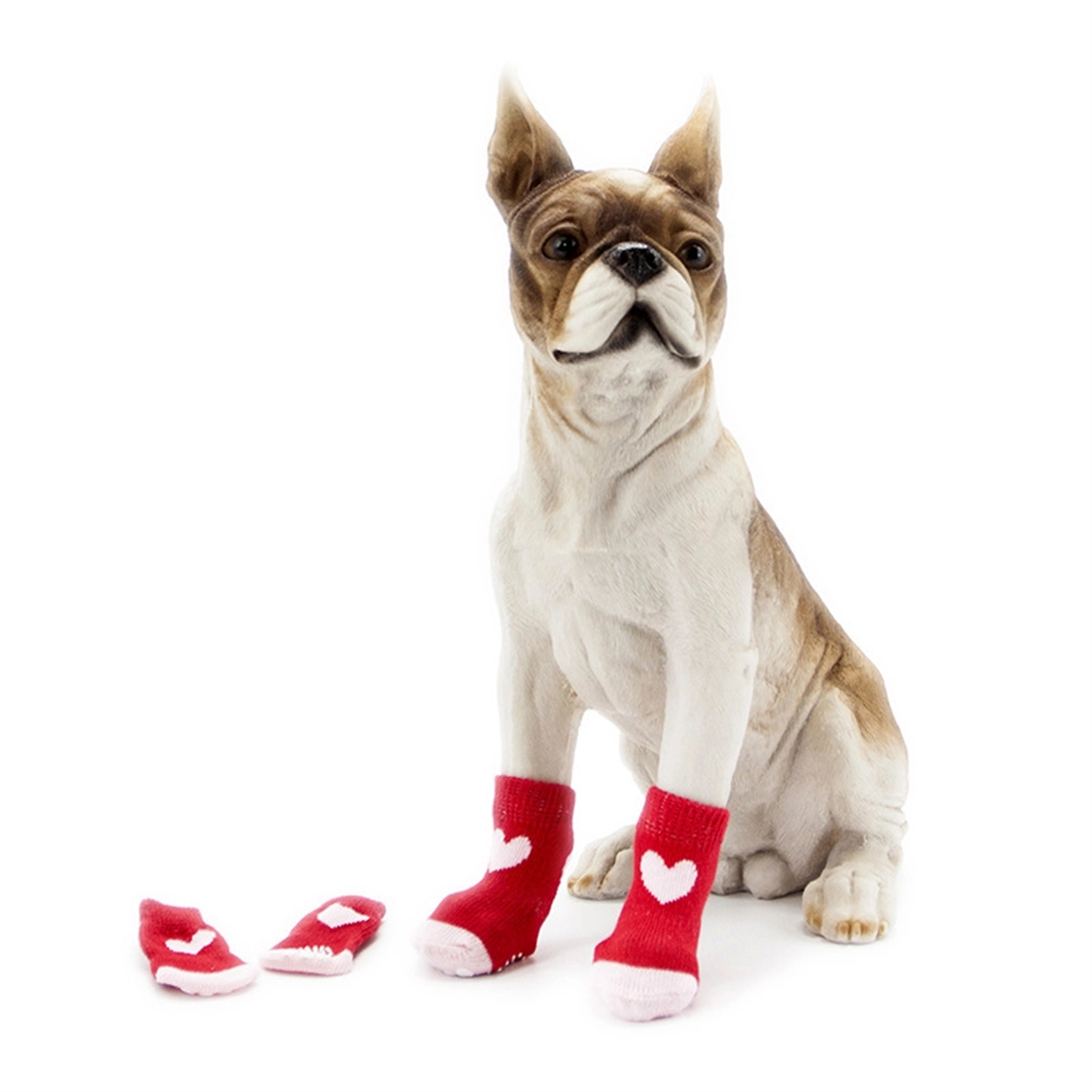 4 Pack Pet Anti-Slip Knit Dog Socks for Indoor Wear 4