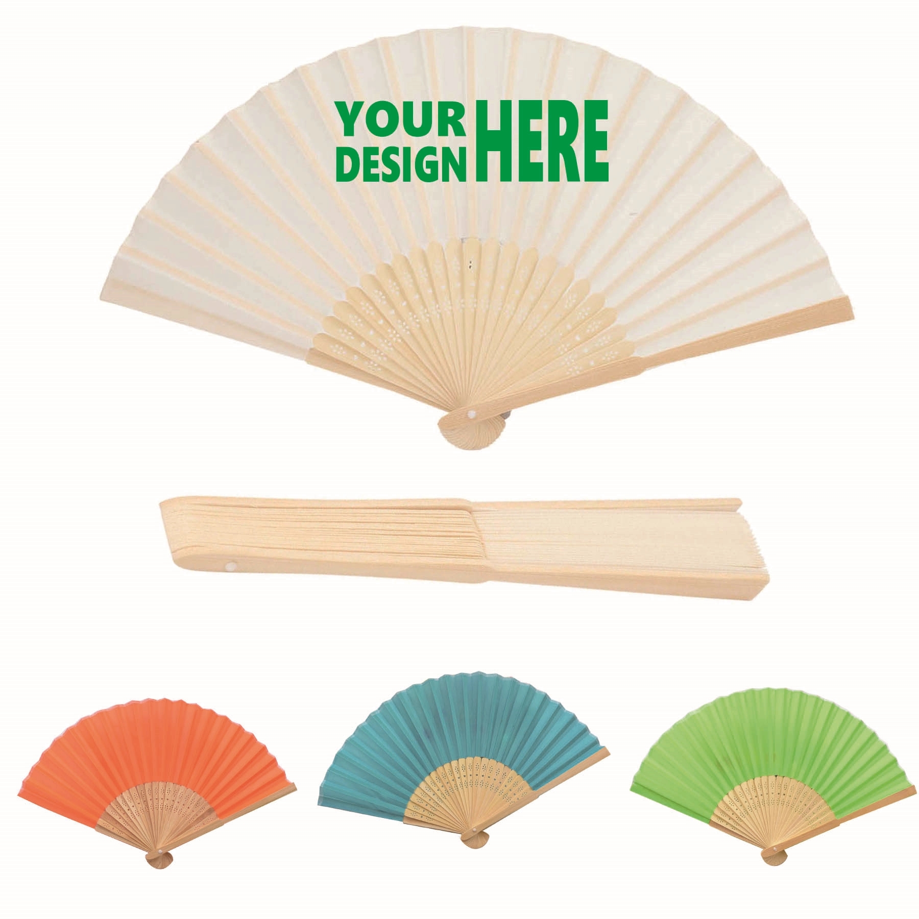 Fabric Bamboo Folding Hand Fan 9