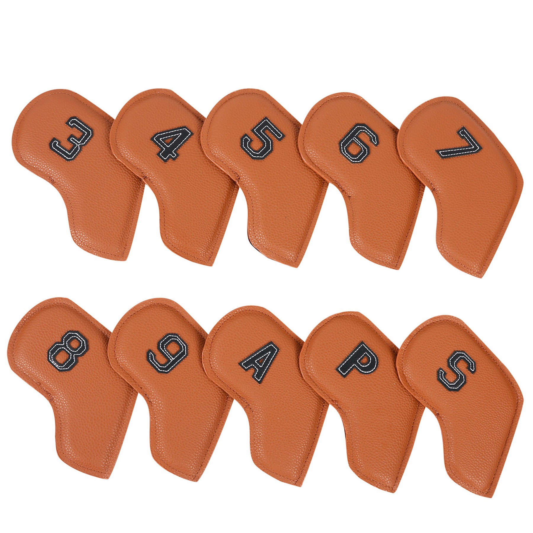 Thick PU Leather Golf Iron Head Covers Set 1