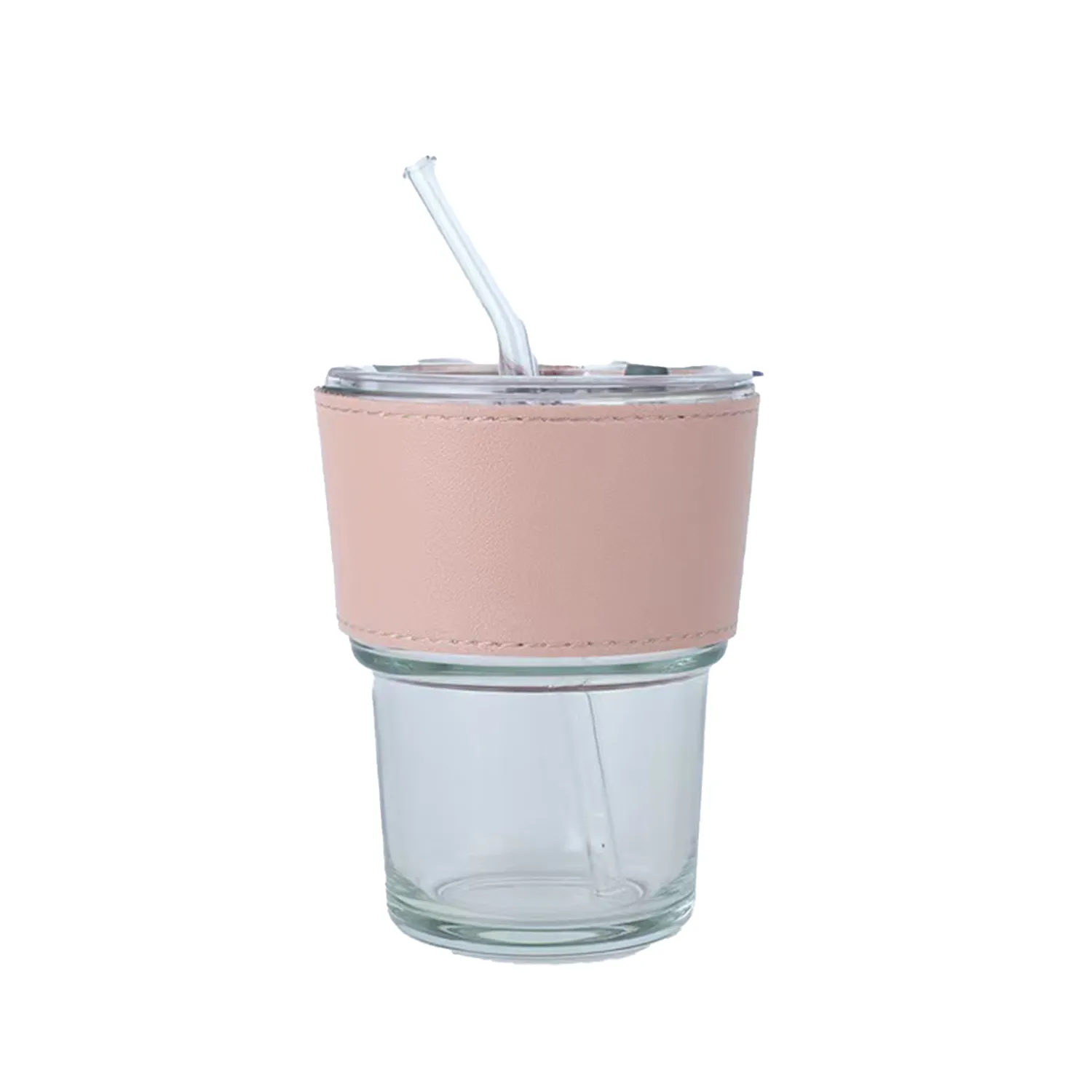 Glass Cup With Cover And Straw 5