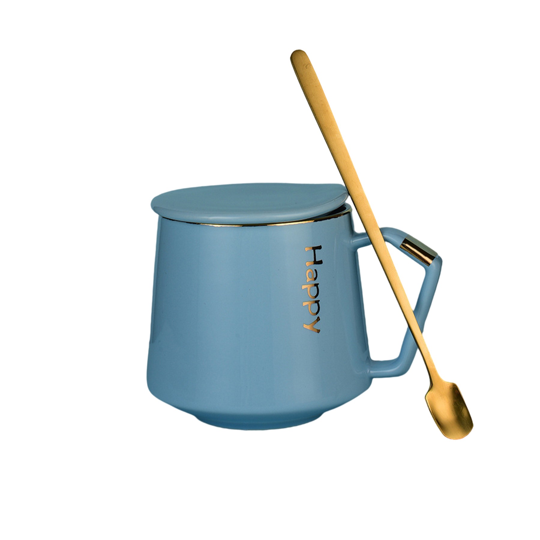 400Ml Ceramic Coffee Mug W/Lid 2