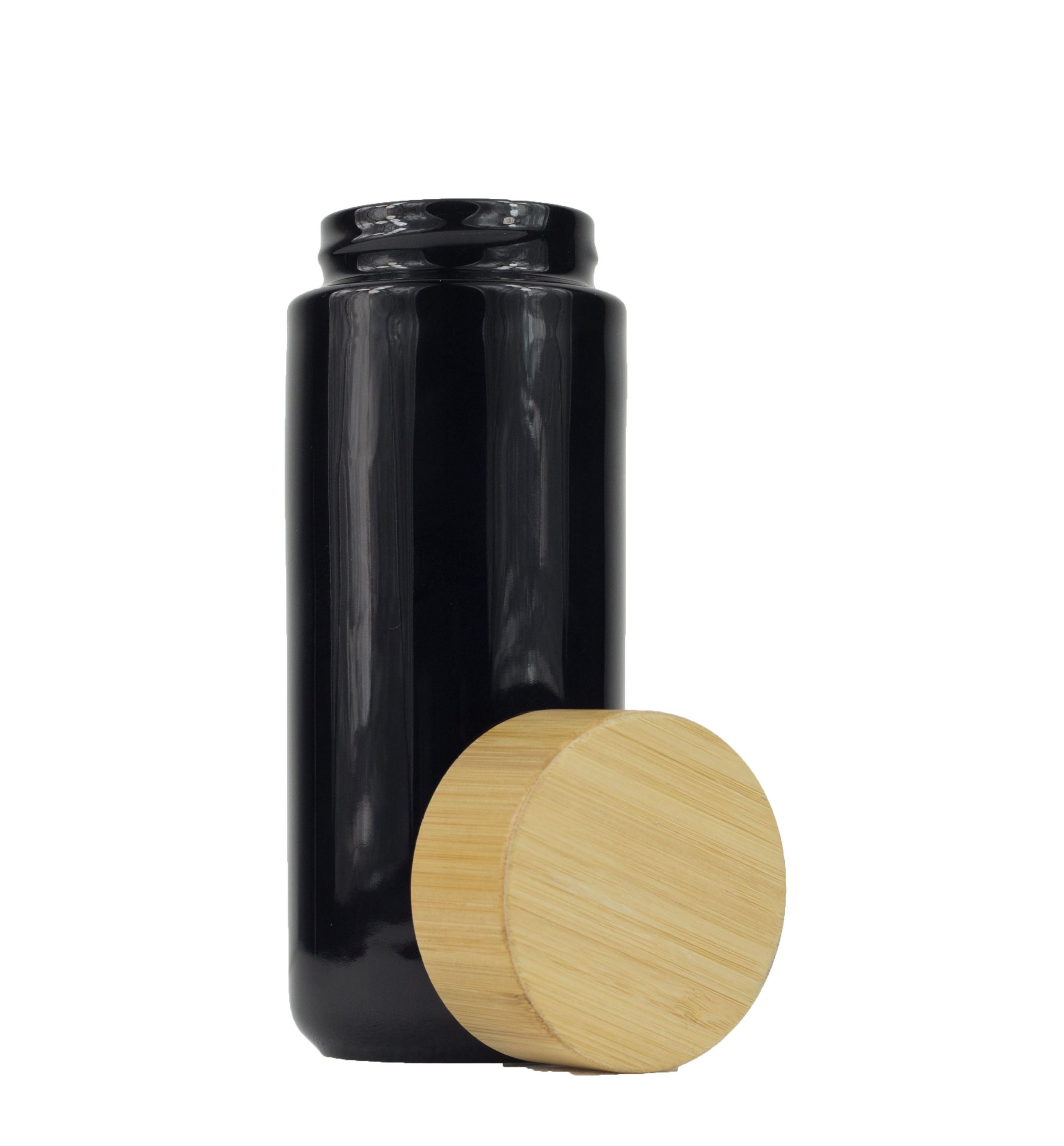 Oceanside 10 Oz. Ceramic Tumbler w/Bamboo Lid (Black) 3