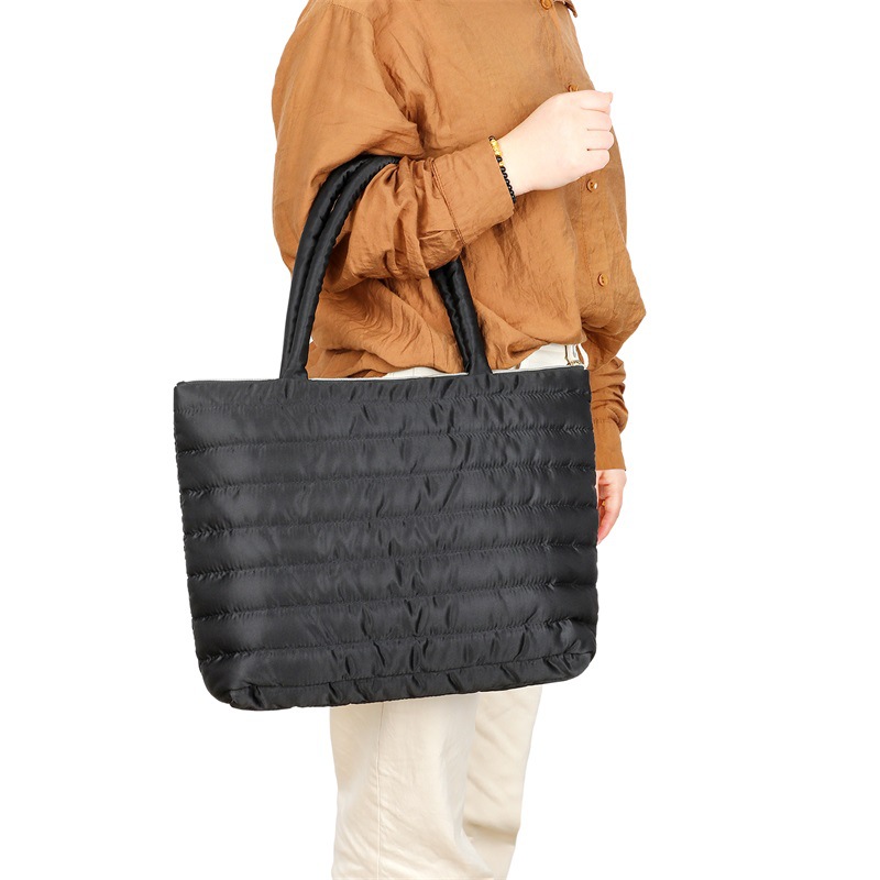 Waterproof Down Tote Handbag Women Light Weight Bag 2