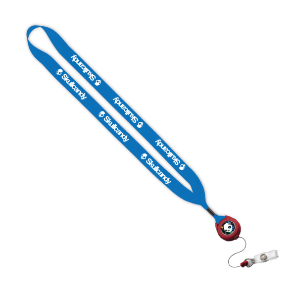 3/4" Polyester Lanyard with Metal Crimp & Retractable Badge Reel