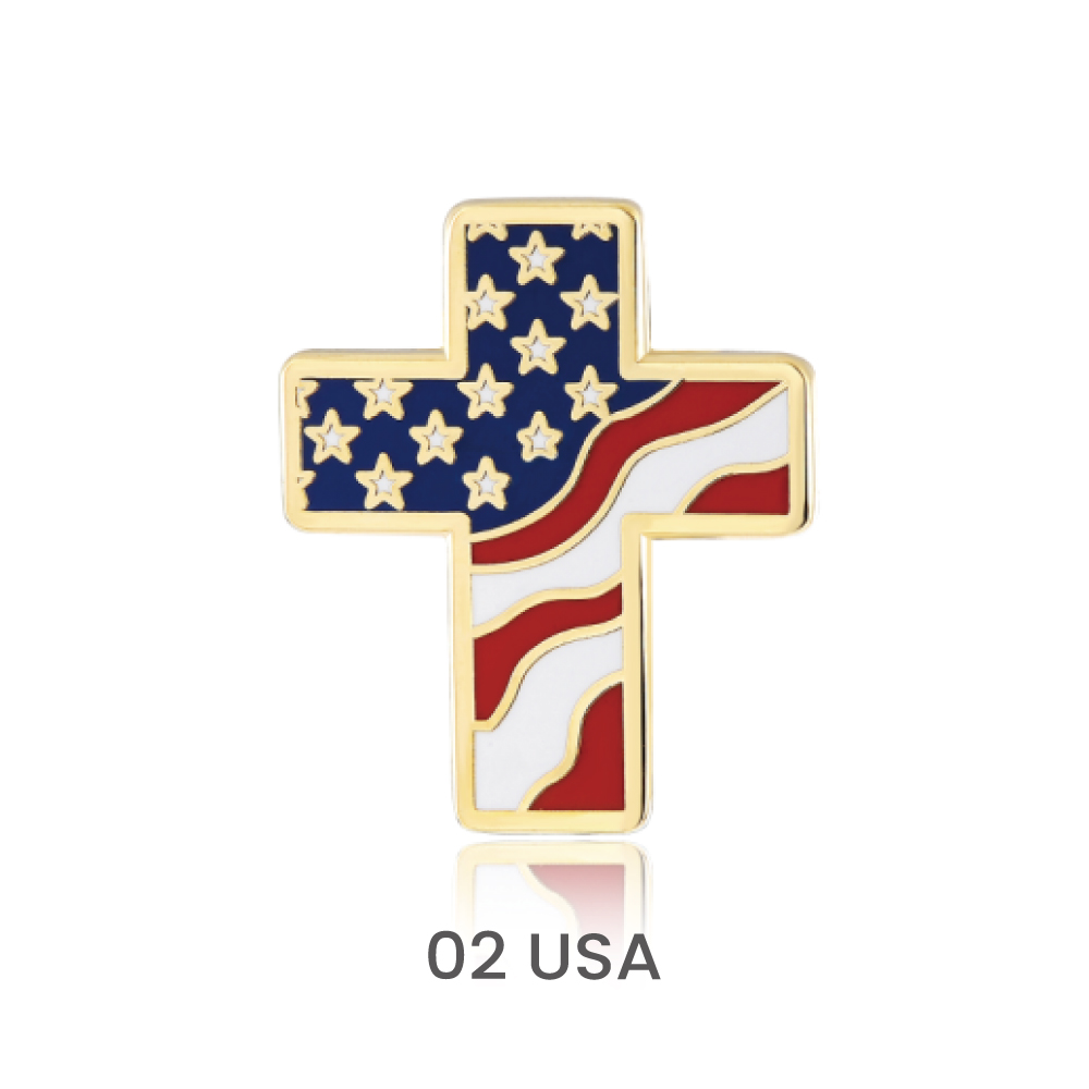 7/8 " Single Stock Flag Pins 10