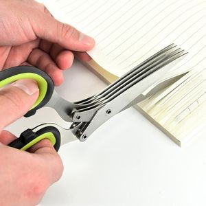 5 Blade Herb Chopper Scissors With Ergonomic Dual Color Handle 7