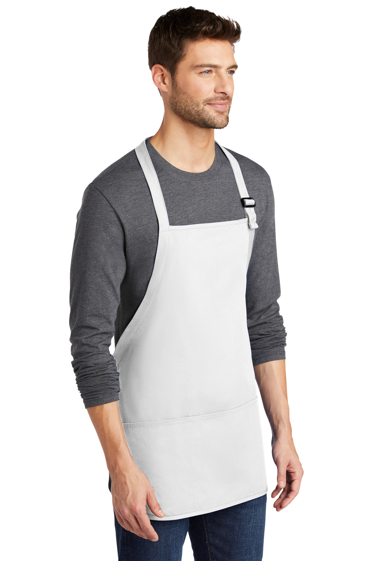 Port Authority Medium-Length Apron with Pouch Pockets. A510 36