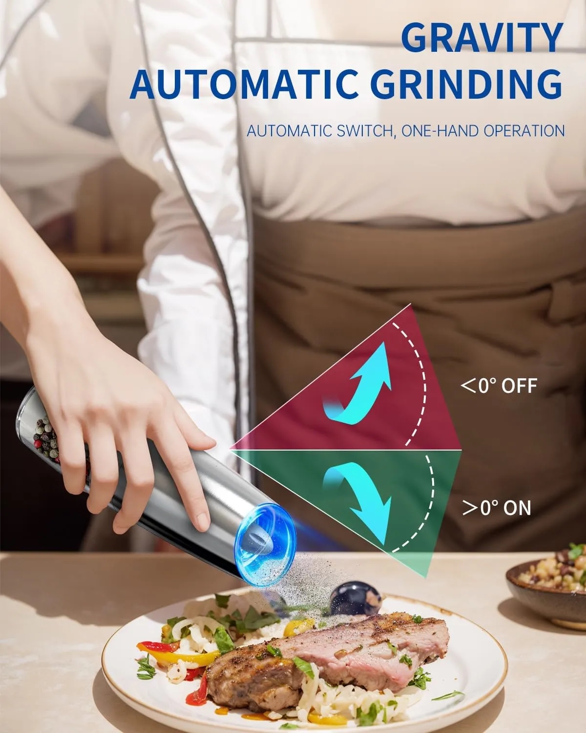Graviry Electric Salt and Pepper Grinder Set 5