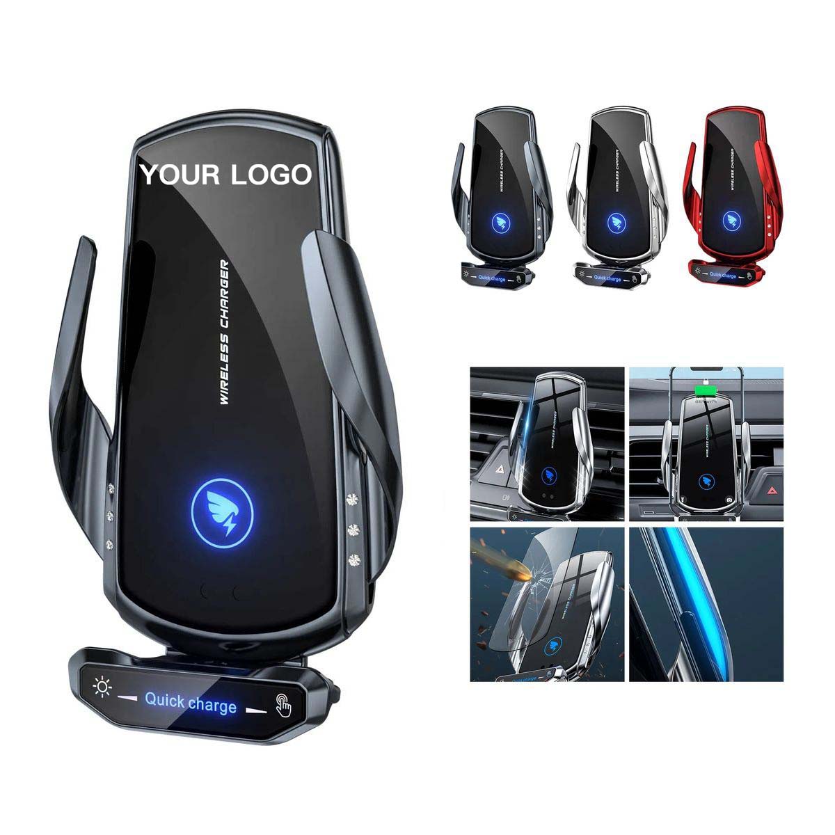 Smart Car Mount with Fast Charging and Lock System 2