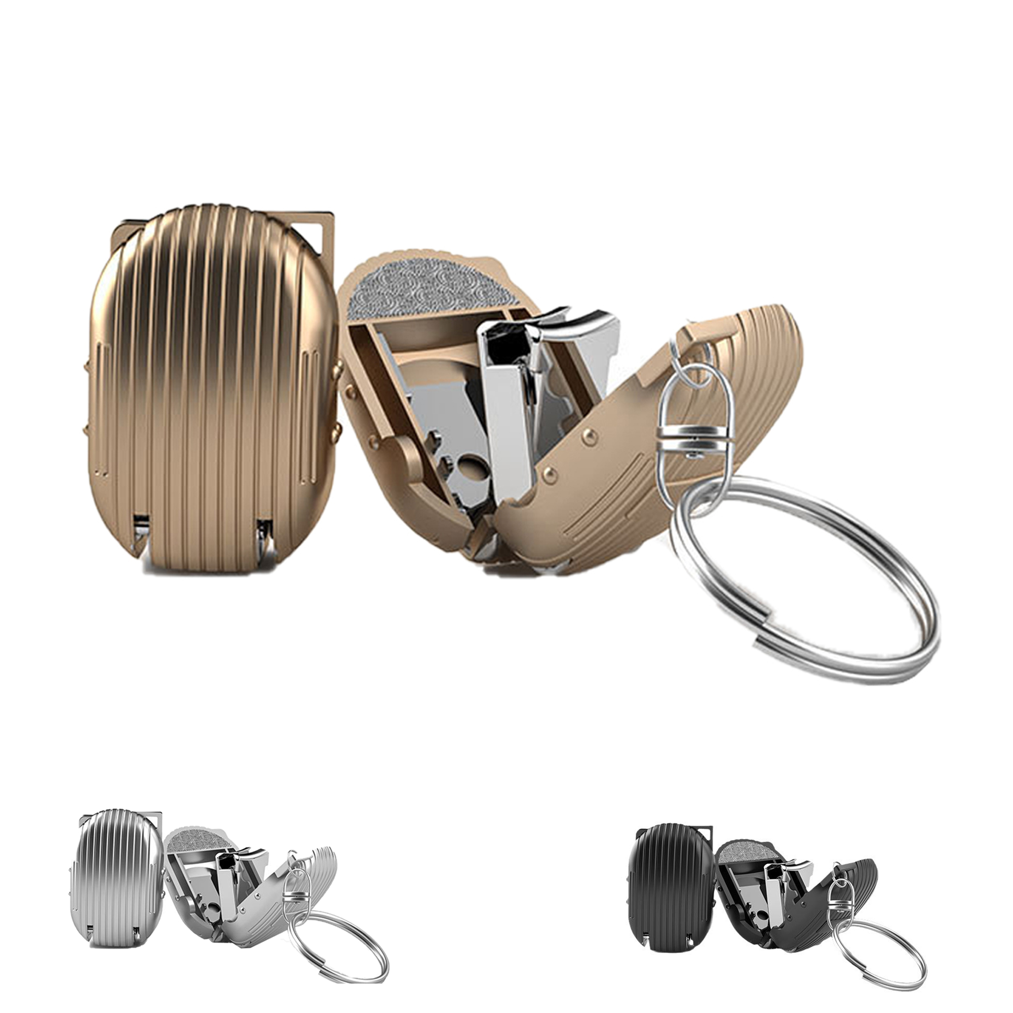 MOQ10 Foldable Nail Clippers With Keychain Shape Of Suitcase 1
