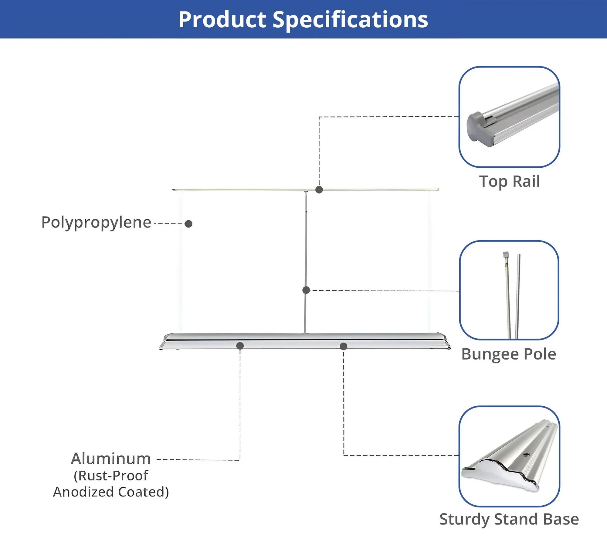Silverstep Tabletop 60'' Retractable Banner Stand with Light 4