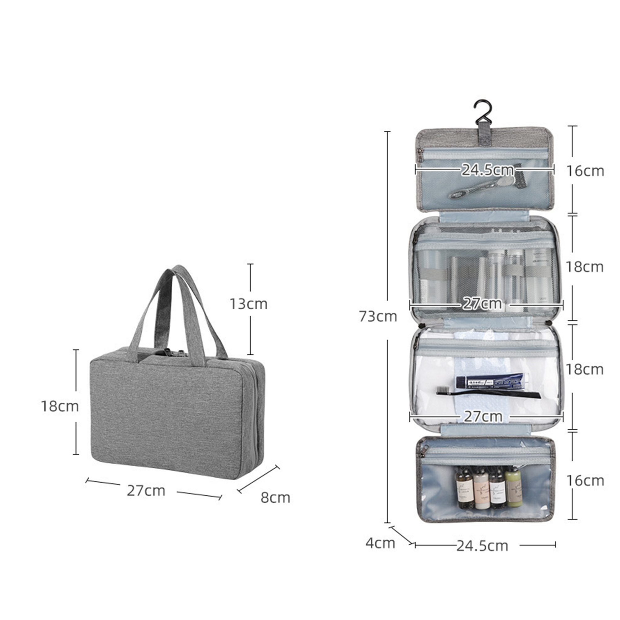 Toiletry Travel Bag With Hanging Hook 3