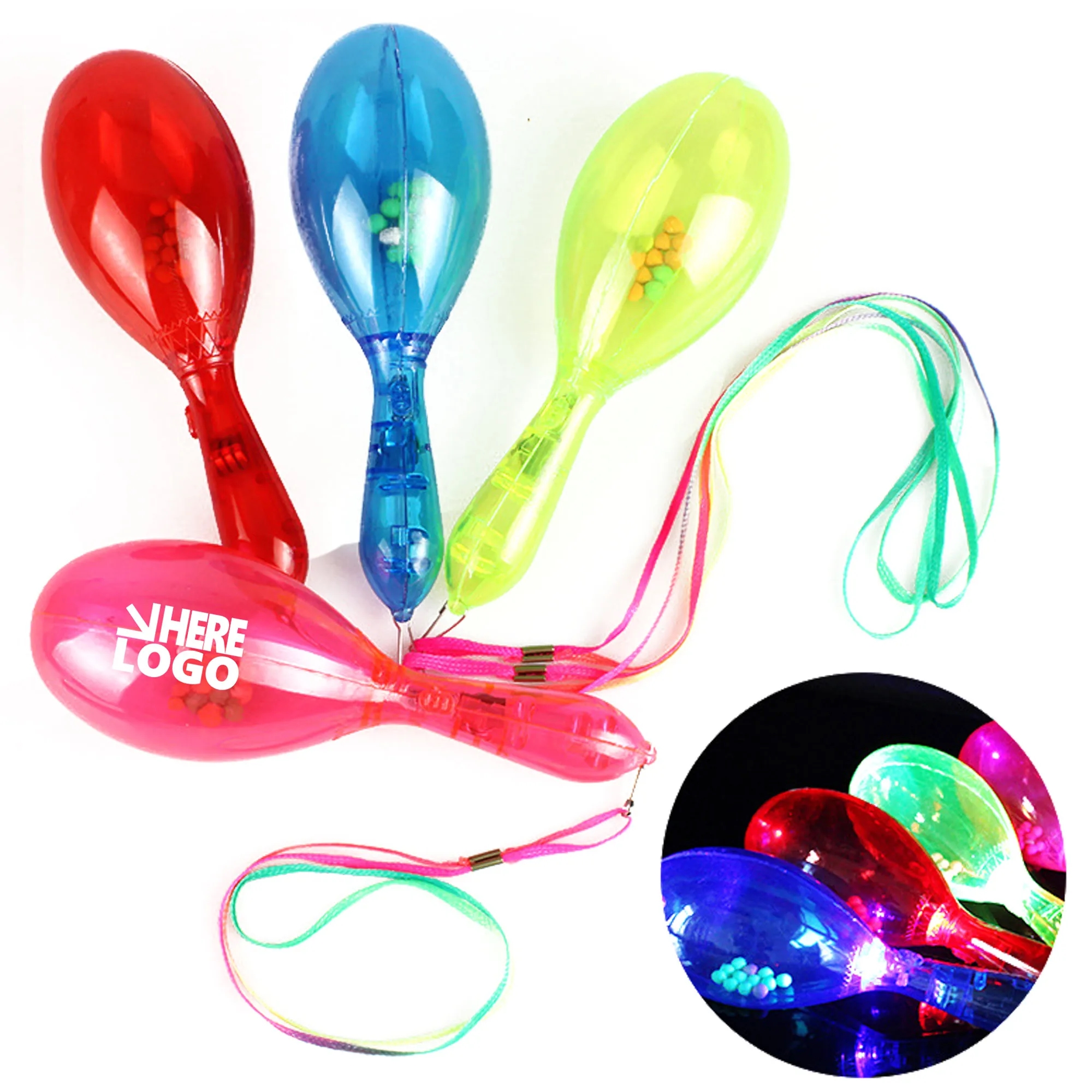 LED Light up Mini Plastic Maracas 1