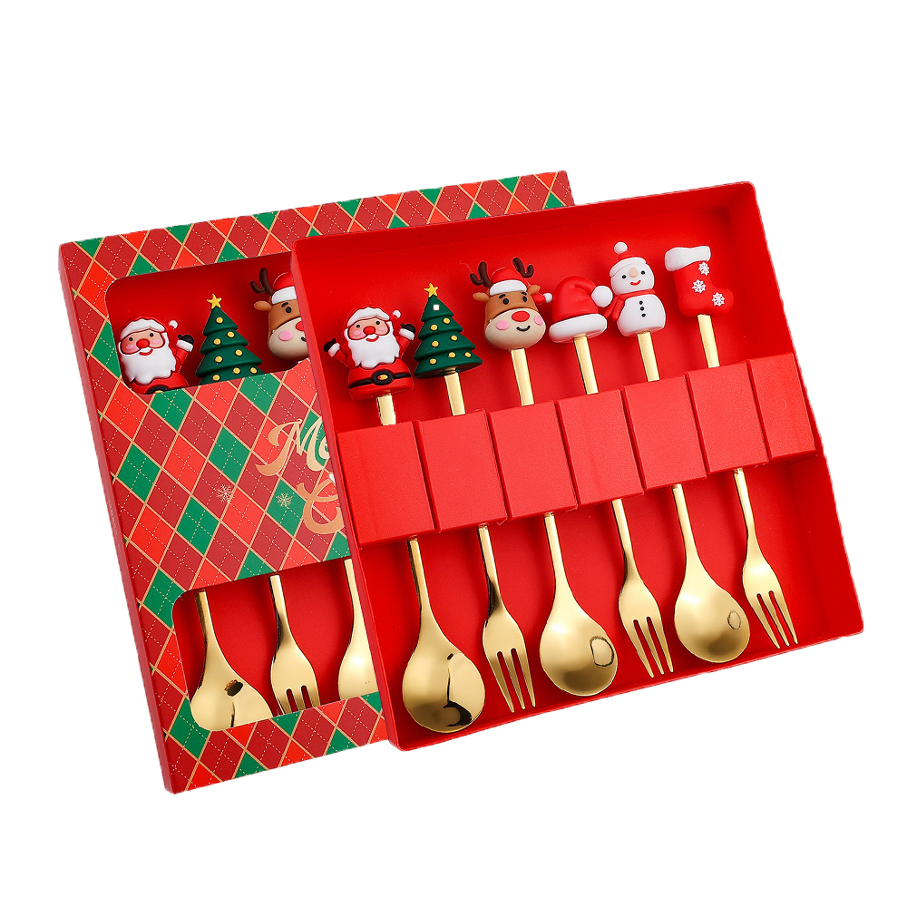 Christmas Stainless Steel Spoon And Forks Set 2
