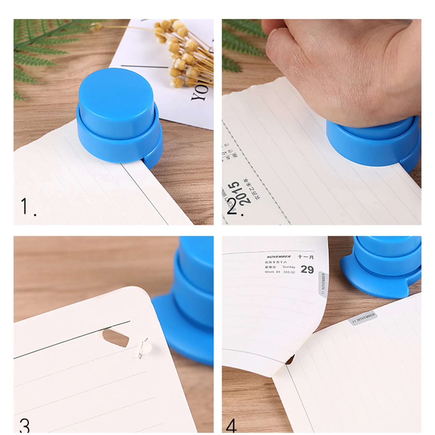 Mini Portable Circular Office Staple-Free Stapler 5