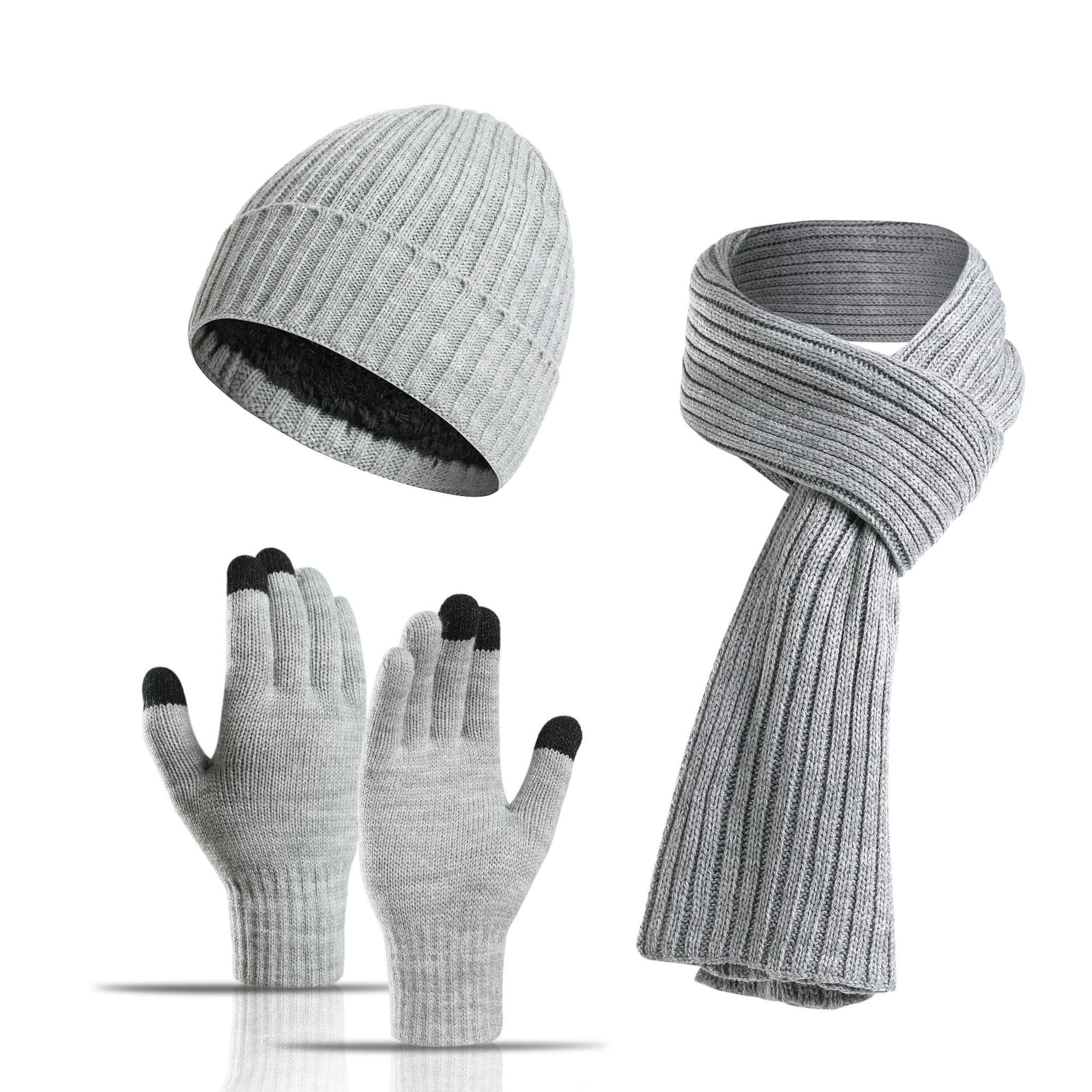 MOQ20 Winter Three-Piece Gloves, Hat, And Scarf Set 7