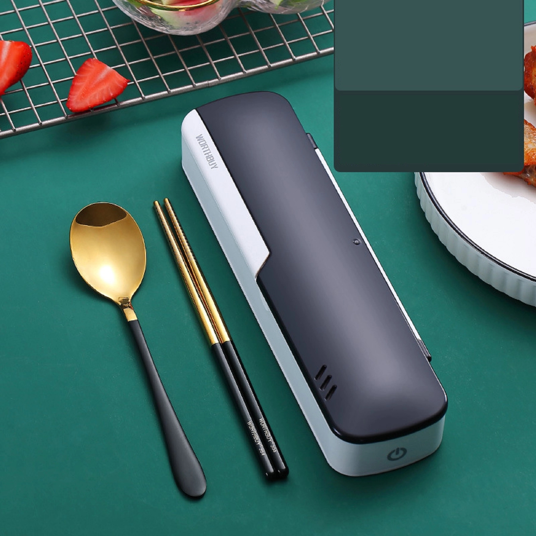 Disinfection Tableware Storage Box with Spoon and Chopsticks, promotional household item with logo imprint 6