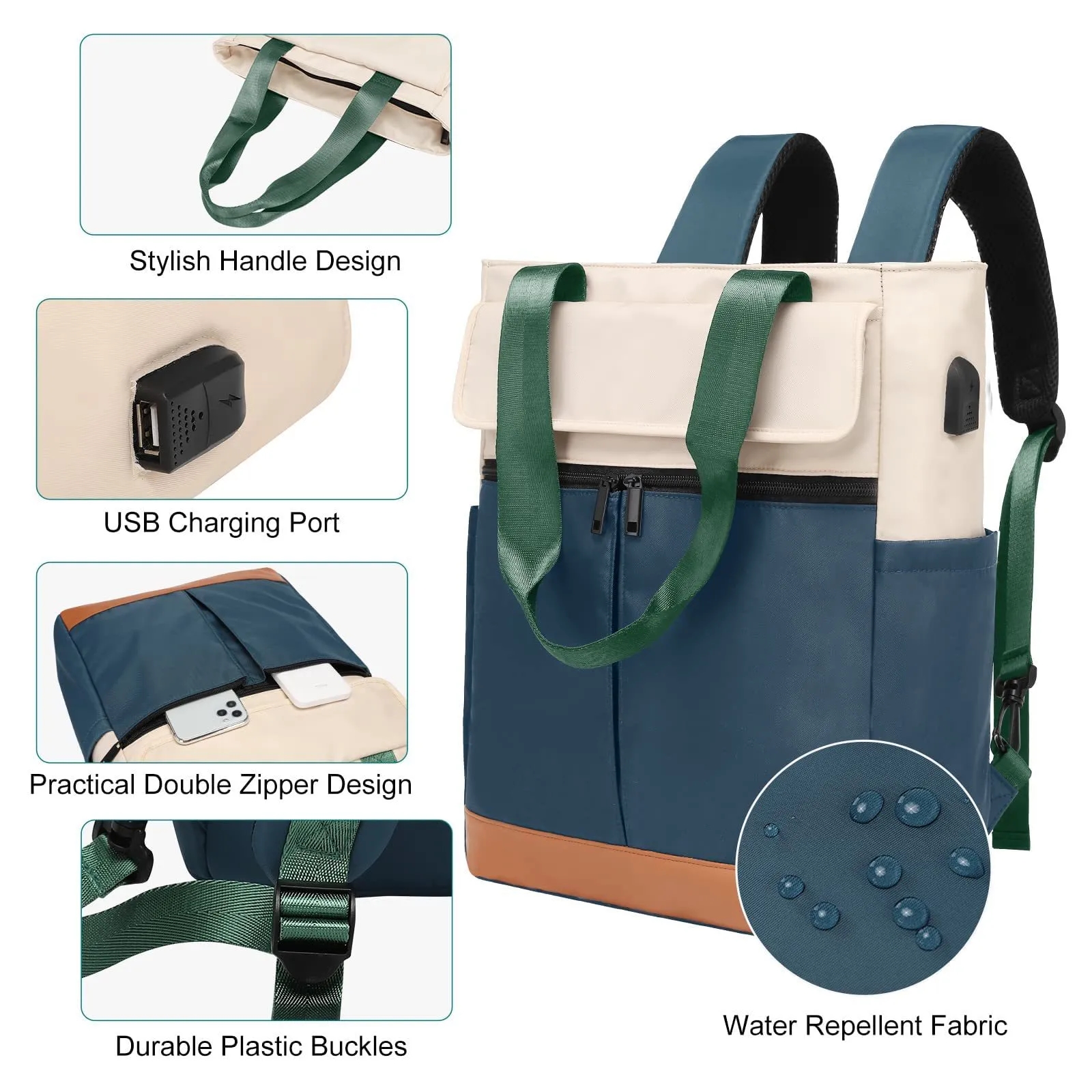 Large Travle Laptop Tote Backpack 2