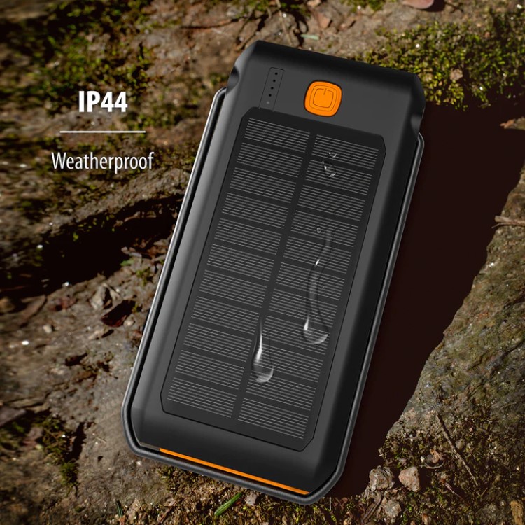 Waterproof Solar Power Bank with 500 Lumen Flash Light and Stand PD 20W 13