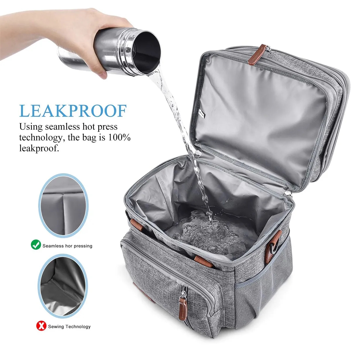 Double Deck Insulated Soft Large Adult Lunch Cooler Bag 4