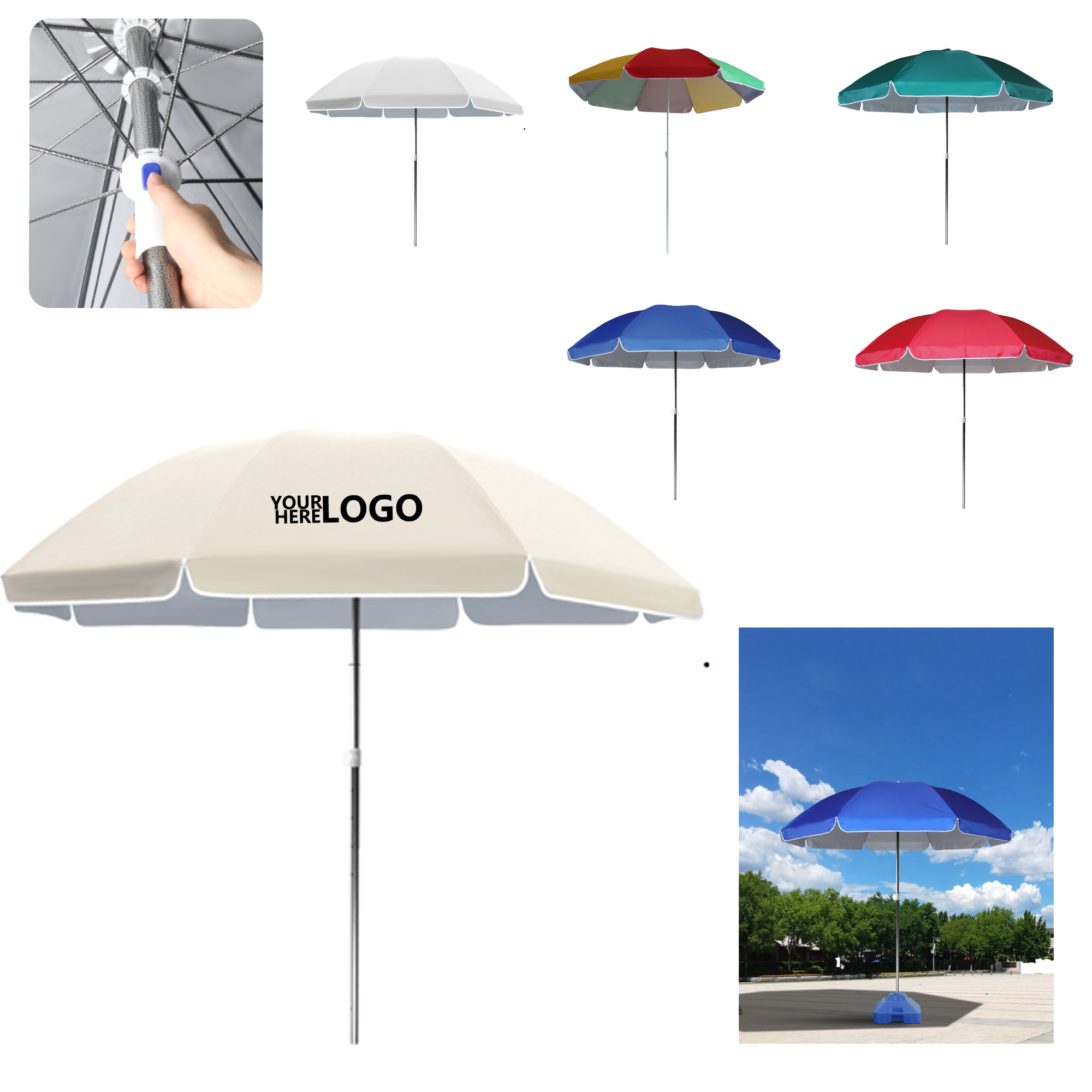 Steel Frame Oxford Cloth Sun Protection Umbrella 2