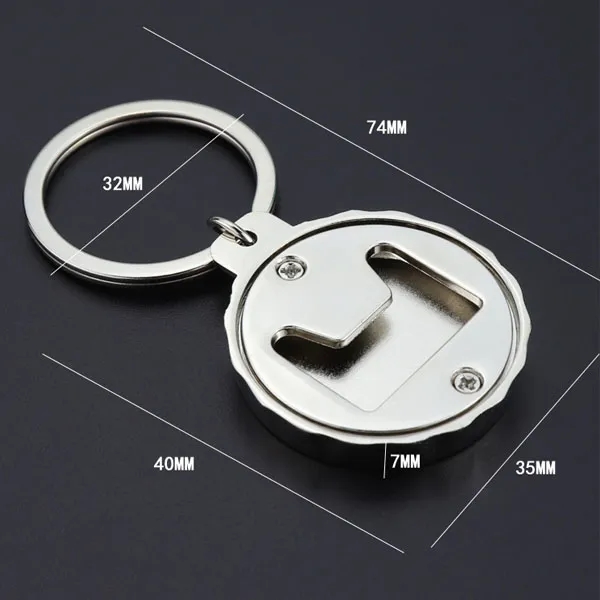 Metal Round Beer Bottle Cap Opener with Keychain 6