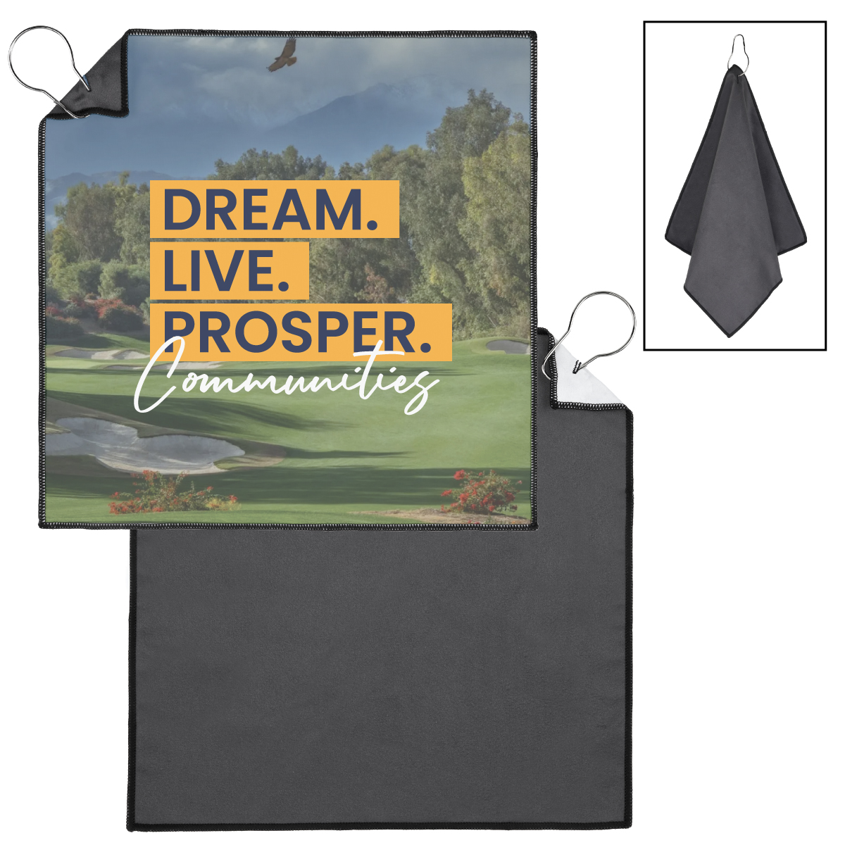 Two-Sided Microfiber Golf Towel w/ Full Color Dye Sublimation 1
