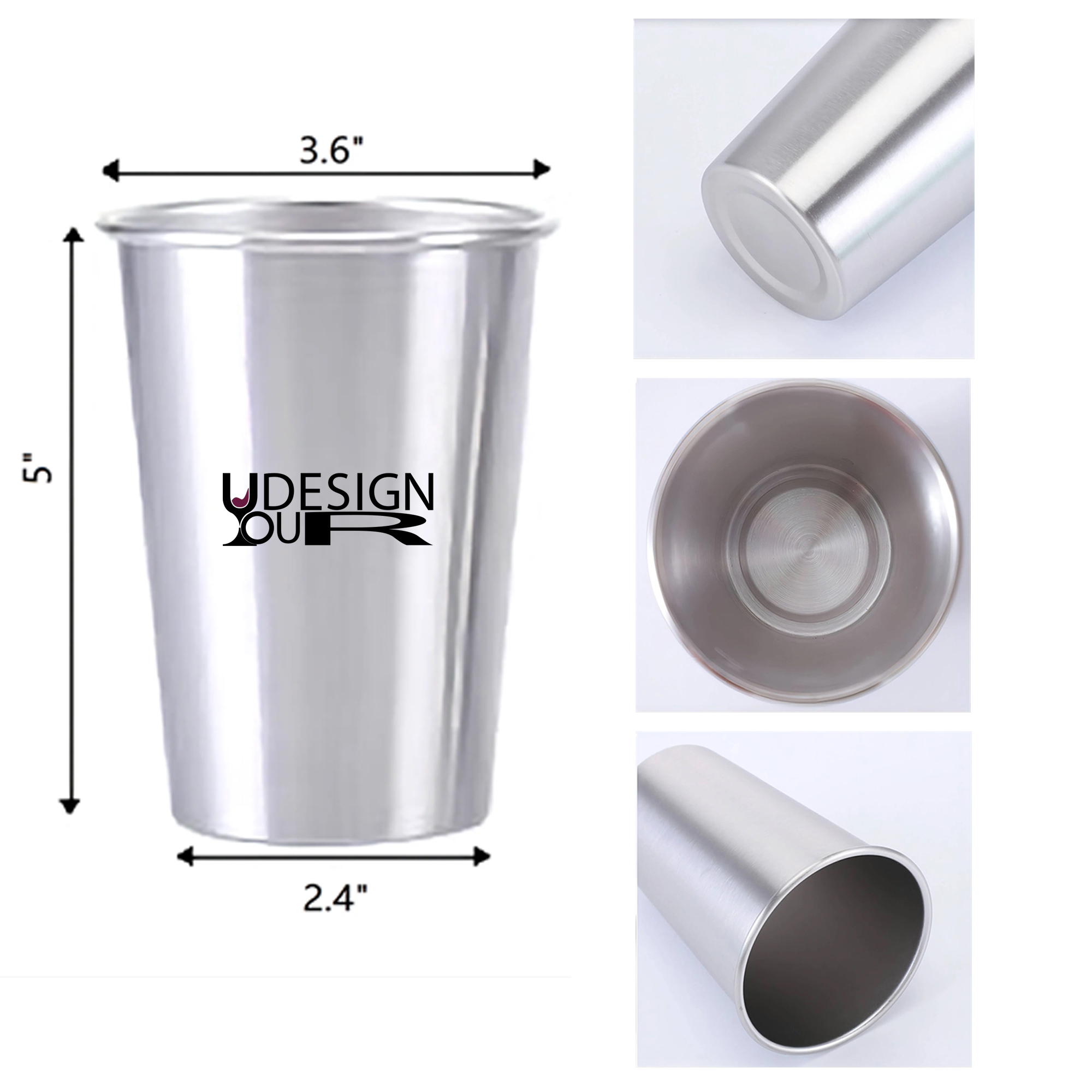 Portable 17 OZ Stainless Pint Drinking Cup 1