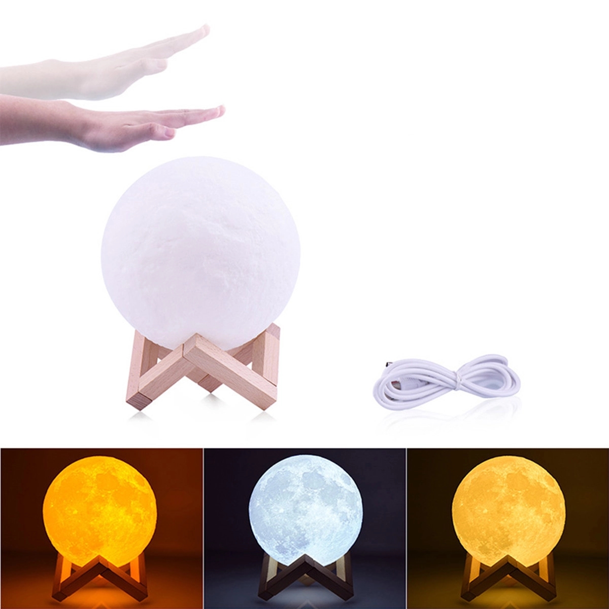 16 Colors LED Moon Light with Remote, Touch Control and USB 13