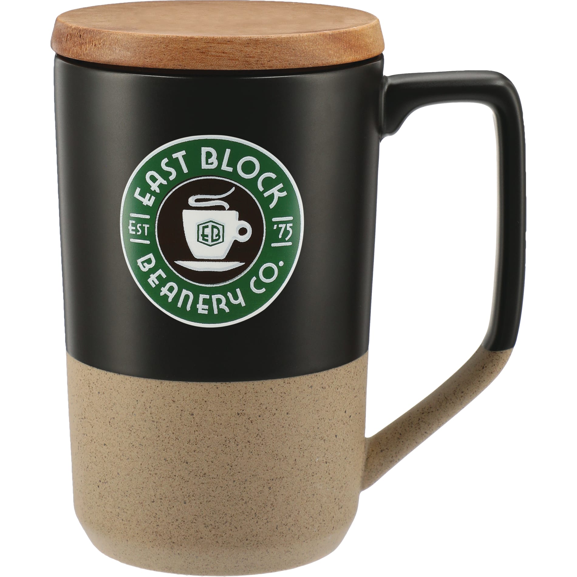 Tahoe Tea & Coffee Ceramic Mug with Wood Lid 16oz 33
