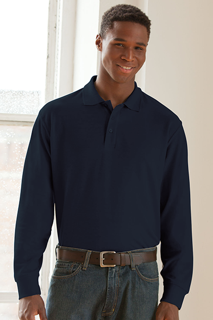 Long Sleeve Soft-Blend Double-Tuck Pique Polo 51